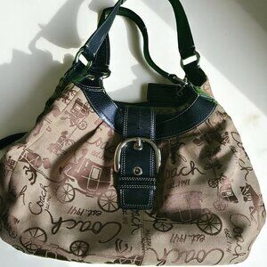 Coach Brown and Black Shoulder Bag